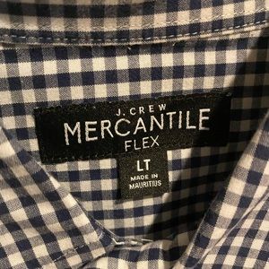 J.Crew gingham navy checkered dress shirt, large tall size, like new